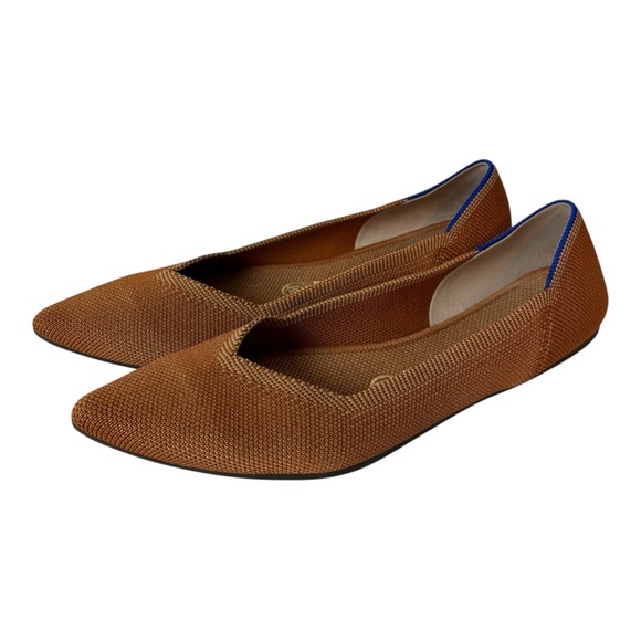Rothy's Ballet Flats The Point Amber Textile rust orange yellow women’s Size 7.5 - Picture 1 of 7